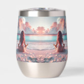 Schöne Frauen meditieren auf Beach Blank (Vorderseite)