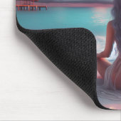 Schöne Frauen meditieren auf Beach Blank Mousepad (Ecke)