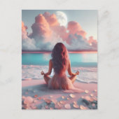 Schöne Frauen meditieren auf Beach Blank Postkarte (Vorderseite)