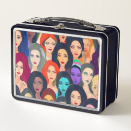 Schöne Frauen Metall Brotdose