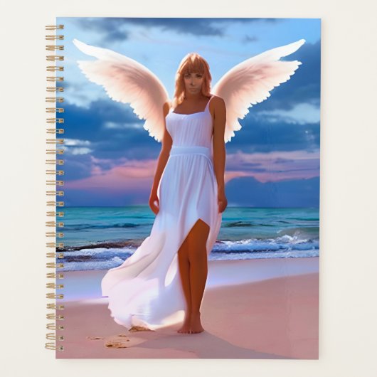 Schöne Frauen mit Angel Wings am Strand Planer (Vorderseite)