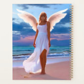 Schöne Frauen mit Angel Wings am Strand Planer (Rückseite)