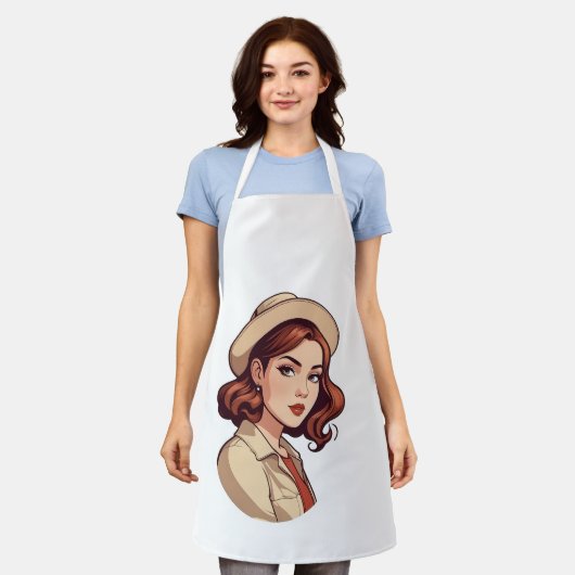 Schöne Frauen mit Cap Schürze (Getragen)