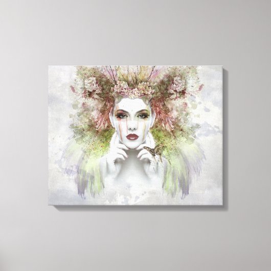 Schöne Frauen mit Schmetterling Leinwanddruck (Vorderseite)