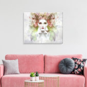 Schöne Frauen mit Schmetterling Leinwanddruck (Insitu (Wohnzimmer))