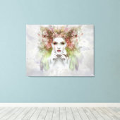 Schöne Frauen mit Schmetterling Leinwanddruck (Insitu (Holzboden))