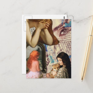 Schöne Frauen Mixed Media Collage Postkarte