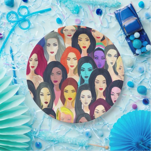 Schöne Frauen Pappteller (Party)