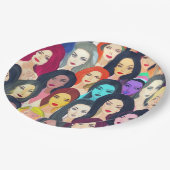 Schöne Frauen Pappteller (Schrägansicht)