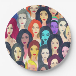 Schöne Frauen Pappteller