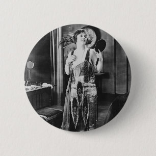 Schöne Frauen-Prallplatten-Kleiderzwanziger jahre Button