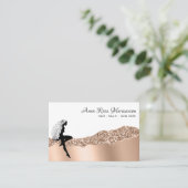 *~* Schöne Frauen Rose Gold Long Hair Goddess Visitenkarte (Stehend Vorderseite)