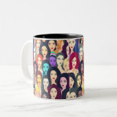 Schöne Frauen Zweifarbige Tasse (Vorderseite Links)