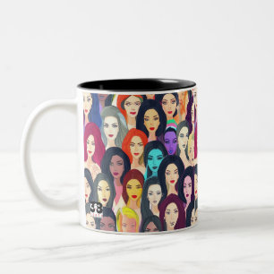 Schöne Frauen Zweifarbige Tasse