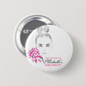 Schöne Frauenmode-Illustration Button (Vorne & Hinten)