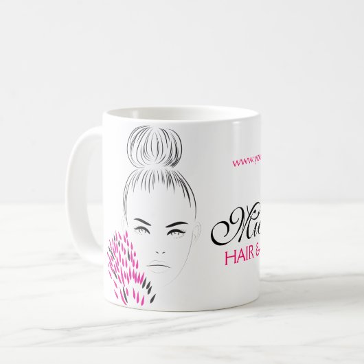 Schöne Frauenmode-Illustration Kaffeetasse (Vorderseite Links)