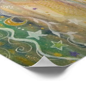 Schöne Frauenporträt-Fantasy-Kunst Poster (Ecke)