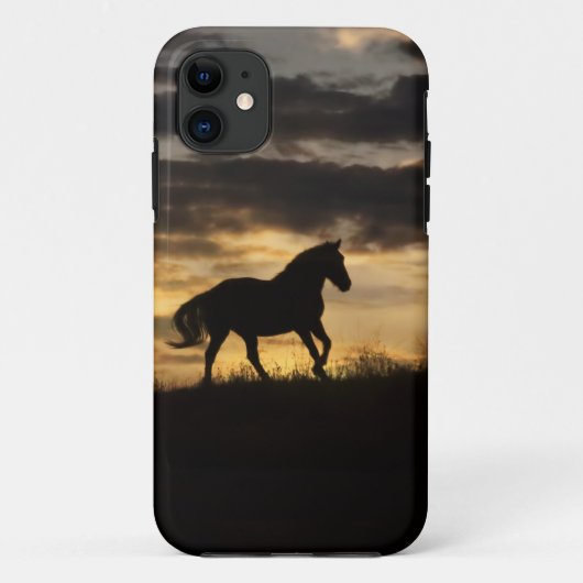 Schöne Free Horse Sunset Silhouette Case-Mate iPhone Hülle (Rückseite)