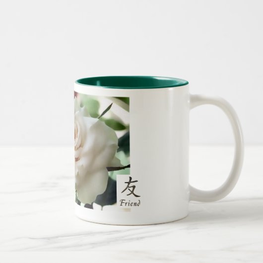Schöne Freund-Rosen-Tasse Zweifarbige Tasse (Rechts)