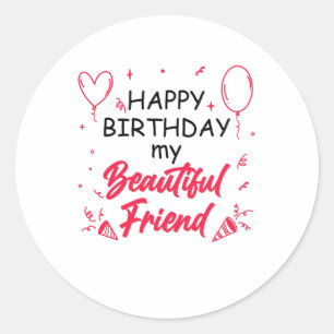 Schöne Freunde Geburtstag Runder Aufkleber