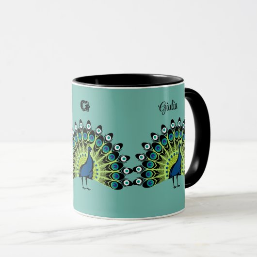 Schöne Friedhöfe voller Glanz mit Name Monogram Tasse (VorderseiteRechts)