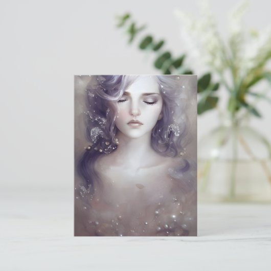 Schöne Friedliche Frau Postkarte (Stehend Vorderseite)