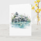 Schöne Friedliche Wasserfall Blank Gruß Karte (Gelbe Blume)