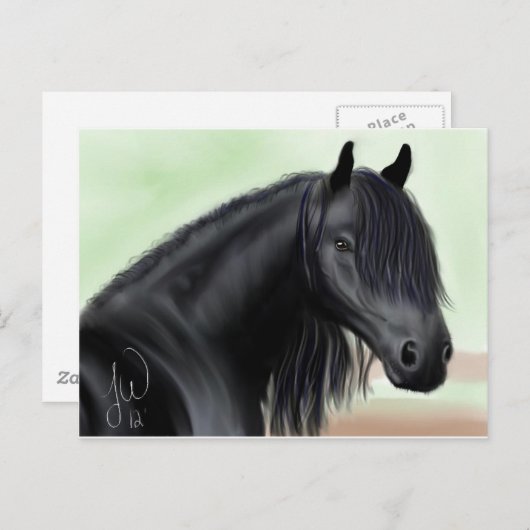 Schöne Friesian Postkarte (Vorne/Hinten)