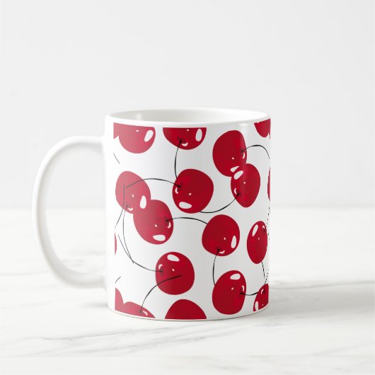 Schöne frische Red Cherry Themed Kaffeetasse (Links)