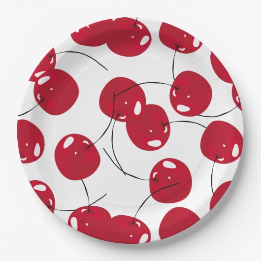 Schöne frische Red Cherry Themed Pappteller (Vorderseite)