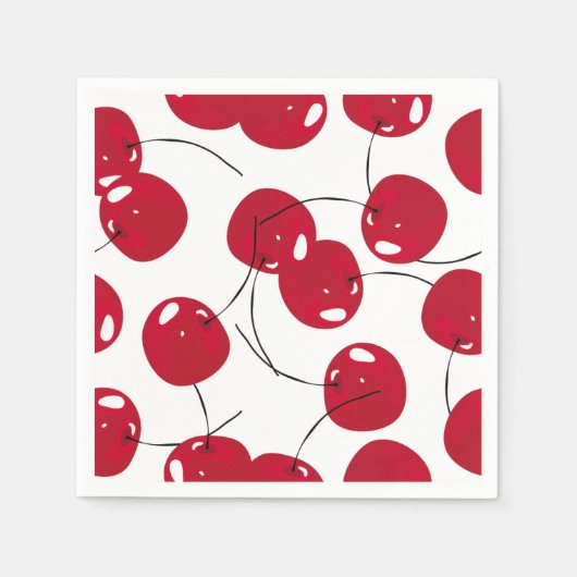 Schöne frische Red Cherry Themed Serviette (Vorderseite)