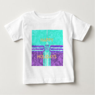 Schöne Frohe Feiertage Blau Cyan Vektordesign Baby T-shirt