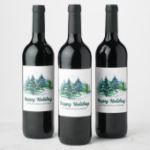 Schöne Frohe Feiertage Individuelle Weihnachtsfeie Weinetikett (Flaschen)