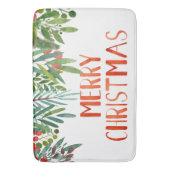 Schöne "Frohe Weihnachten" Berry und Branches Badematte (Vorderseite Vertikal)