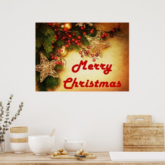 Schöne frohe Weihnachten Poster (Küche)