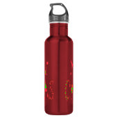Schöne frohe Weihnachts Text Muster Design Kunst Edelstahlflasche (Rückseite)