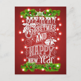 Schöne frohe Weihnachts- und Neujahrstypografie Feiertagspostkarte