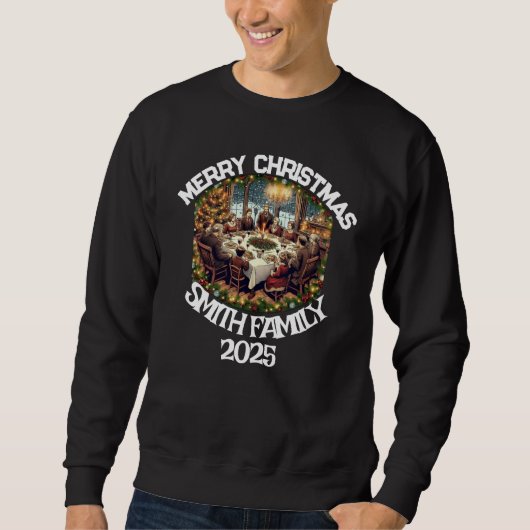 Schöne frohe Weihnachtsfamilie Design Sweatshirt (Vorderseite)