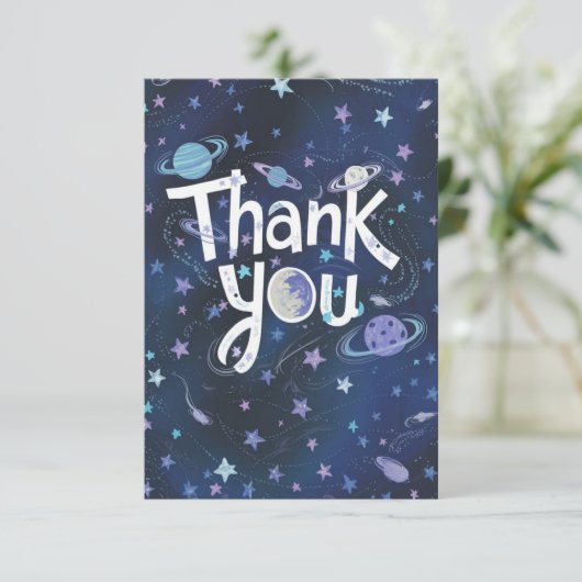 Schöne, fröhliche Himmelsfeier Dankeskarte (Stehend Vorderseite)