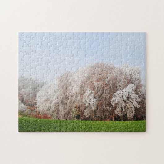 Schöne Frostbaume Österreich Landschaft Puzzle (Horizontal)