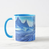 Schöne Frosty Blue Winter Snow Scene Kaffee Tasse (Links)
