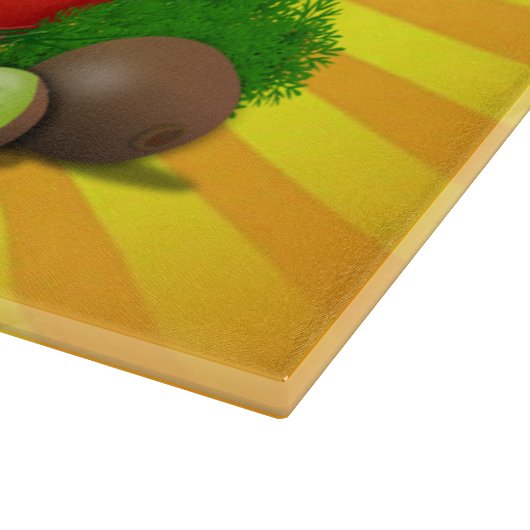 Schöne Früchte Gemüse und Sonne Schneidebrett (Ecke)