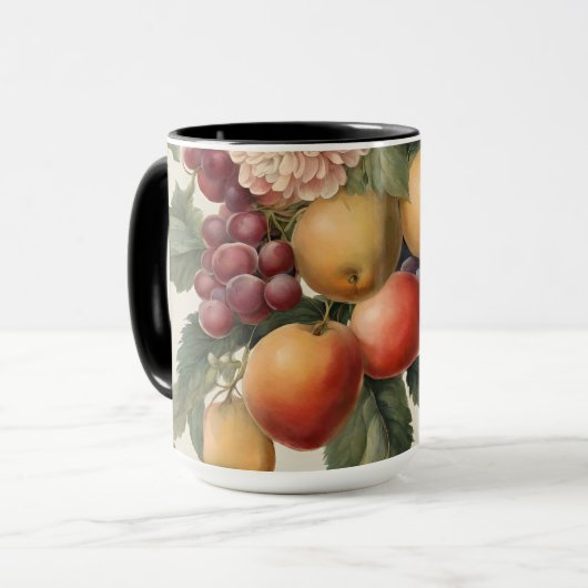 Schöne Früchte und Blume im französischen Stil Tasse (Vorderseite Links)