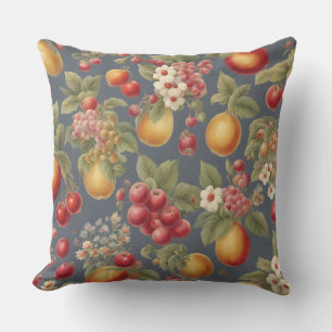 Schöne Früchte und Blumen. Vintage französischer S Kissen