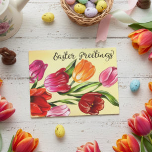Schöne Frühjahrs-Ostern Grüße Tulissen Postkarte
