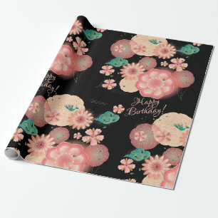 Schöne Frühlings-Pfirsichgarten Dekorative Geburts Geschenkpapier