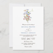 Schöne Frühlings-Wildblumenwiese QR-Code-Hochzeit Einladung (Vorderseite)