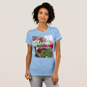Schöne Frühlingsblumen Blüten Frauen blau T Shirt (Vorne ganz)