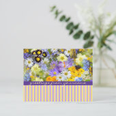 Schöne Frühlingsblumen Collage Violet Gelb Postkarte (Stehend Vorderseite)