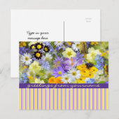 Schöne Frühlingsblumen Collage Violet Gelb Postkarte (Vorne/Hinten)